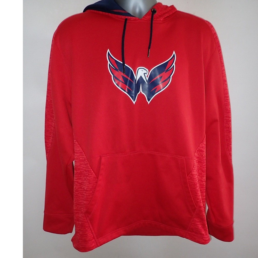 Majestic Men's Washington Capitals NHL Therma Base Pullover Hoodie Red XL